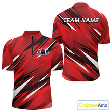 Load image into Gallery viewer, Red sports jersey with black and white patterns, front and back views, on a white background. 'Chiptee Amz' brand visible.