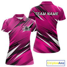 Load image into Gallery viewer, Pink and black sports jersey with 'TEAM NAME' and 'Your Name' text, Chiptee Amz branding.