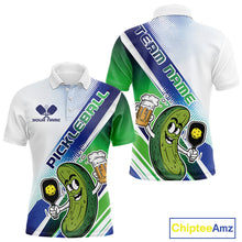 Load image into Gallery viewer, Custom Funny Pickles Play Pickleball Polo Shirts For Men, Humorous Pickleball Team Shirt IPHW9438