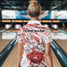 Load image into Gallery viewer, Red Camo Custom Funny Bowling Polo Shirts For Women, Bowling Team Tournament Shirt IPHW9397