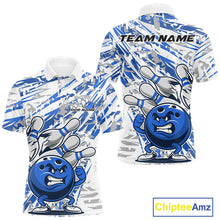 Load image into Gallery viewer, Blue Camo Custom Funny Bowling Polo Shirts For Men, Bowling Team Tournament Shirt IPHW9398