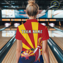 Load image into Gallery viewer, Custom Arizona Flag Bowling Team Quarter-Zip Shirts For Women, Bowling Tournament Shirt IPHW9265