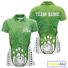 Load image into Gallery viewer, Custom Green Camo Bowling Team Polo Shirts For Women, Bowling Jerseys Bowler Outfit IPHW9597