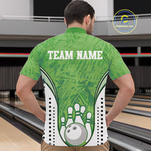 Load image into Gallery viewer, Custom Green Camo Bowling Team Quarter-Zip Shirts For Men, Bowling Jerseys Bowler Outfit IPHW9597