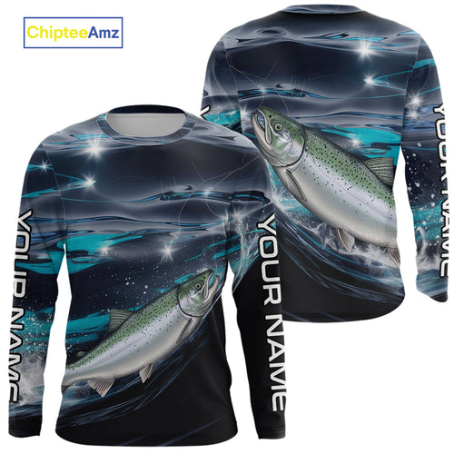 Custom Chinook King Salmon Fishing Saltwater Long Sleeve Performance Fishing Shirts IPHW9347