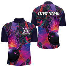 Load image into Gallery viewer, Custom Colorful Bowling League Shirts For Men And Women, Flame Bowling Ball Jerseys IPHW6720