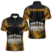 Load image into Gallery viewer, Custom Black And Yellow Bowling Team Jerseys, Bowler Uniform Bowling Polo Shirts For Men IPHW9286