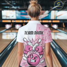 Load image into Gallery viewer, Custom Funny Pink Breast Cancer Bowling Women Quarter-Zip Shirt, Breast Cancer Fighter IPHW9394