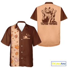 Load image into Gallery viewer, Custom Retro 50S Cat Bowling Button Up Shirt Men And Women, Vintage Cat Bowling Shirt IPHW10100