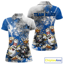 Load image into Gallery viewer, Custom Angry Bowling Ball And Pin Fight Funny Shirt, Blue Bowling And Beer Shirt IPHW11251