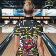 Load image into Gallery viewer, Custom Funny Bowling Ball Drink Beer Bowling Women Quarter-Zip Shirt, Yellow Team Shirt IPHW10120