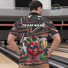 Load image into Gallery viewer, Custom Funny Bowling Ball Drink Beer Bowling Men Quarter-Zip Shirt, Orange Bowling Team Shirt IPHW10121