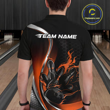 Load image into Gallery viewer, Custom Orange Flame Bowling Men Jerseys, Bowling Team League Shirt Bowlers Jerseys IPHW11303