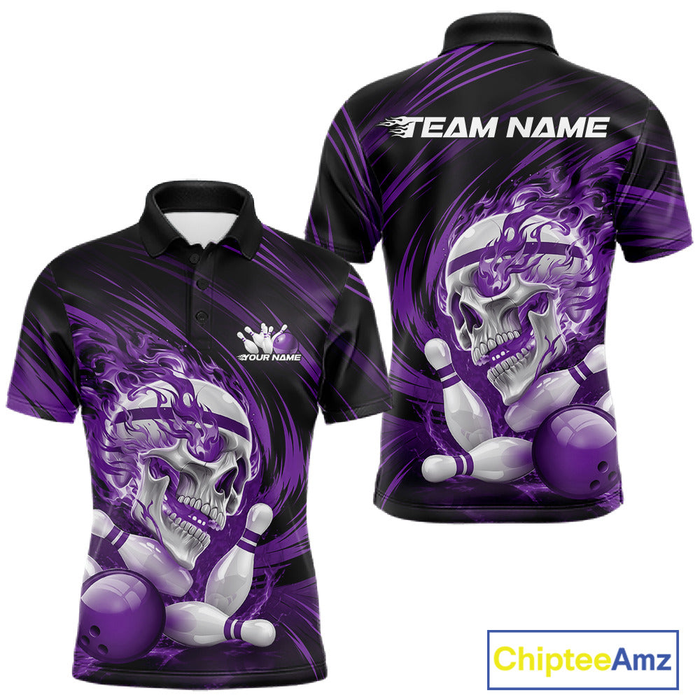 Black and purple sports jersey with skull design and 'Team Name' text on a white background.