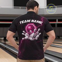 Load image into Gallery viewer, Custom Pink Thunder Lightning Flame Bowling Ball Men Bowling Team Shirt Bowler Outfit IPHW10673