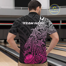Load image into Gallery viewer, Custom Black And Pink Polynesian Tribal Turtle Bowling Men Quarter-Zip Team Shirts Outfit IPHW10980