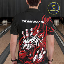 Load image into Gallery viewer, Custom Black And Red Tiger Men Bowling Jerseys, Tiger Bowling Team League Shirt IPHW10160