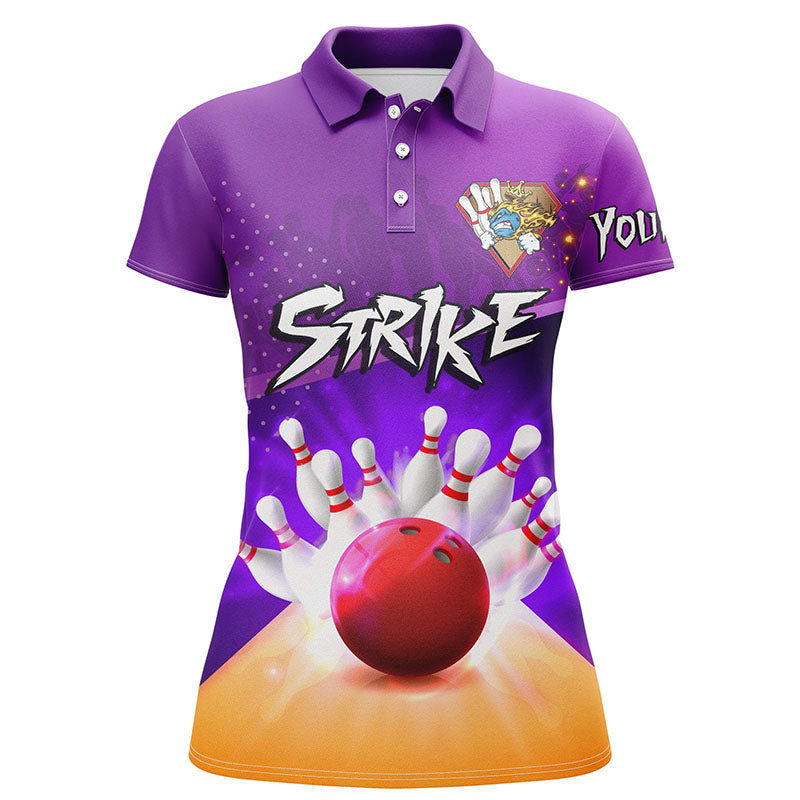 Custom bowling shirt for women – personalized team jersey front view