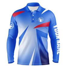Load image into Gallery viewer, Personalized men&#39;s golf polo custom name sport best mens golf wear, golfing gifts | Blue NQS5559