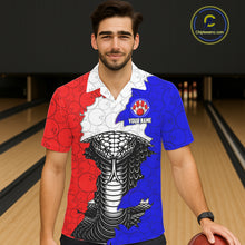 Load image into Gallery viewer, Personalized Red, White and Blue Cobra Snake Bowling Team Hawaiian Shirt, Patriotic Bowling Jerseys NQS11198
