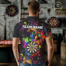 Load image into Gallery viewer, Colorful watercolor Dartboard Shirt for mens Custom Dart jerseys for team, dart league shirts NQS11397