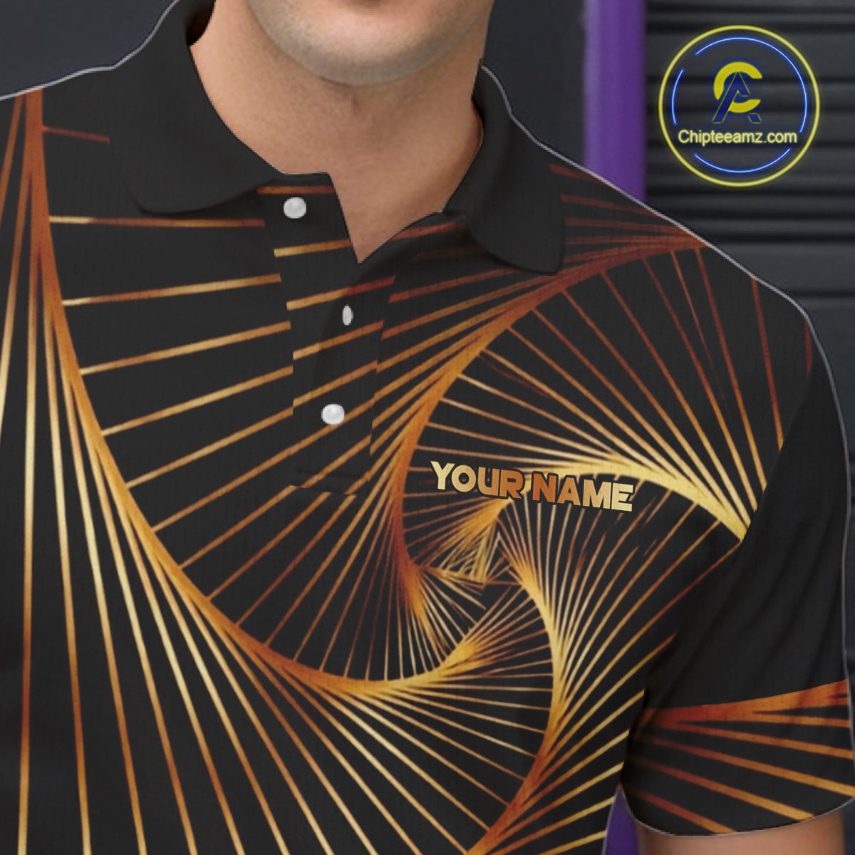 Custom Black and Gold Bowling Polo, Quarter Zip Shirts for Men, Team Bowling League Jerseys NQS11599
