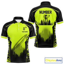 Load image into Gallery viewer, Black and Green camo Disc Golf Shirts custom name and number team disc golf outfits NQS11201
