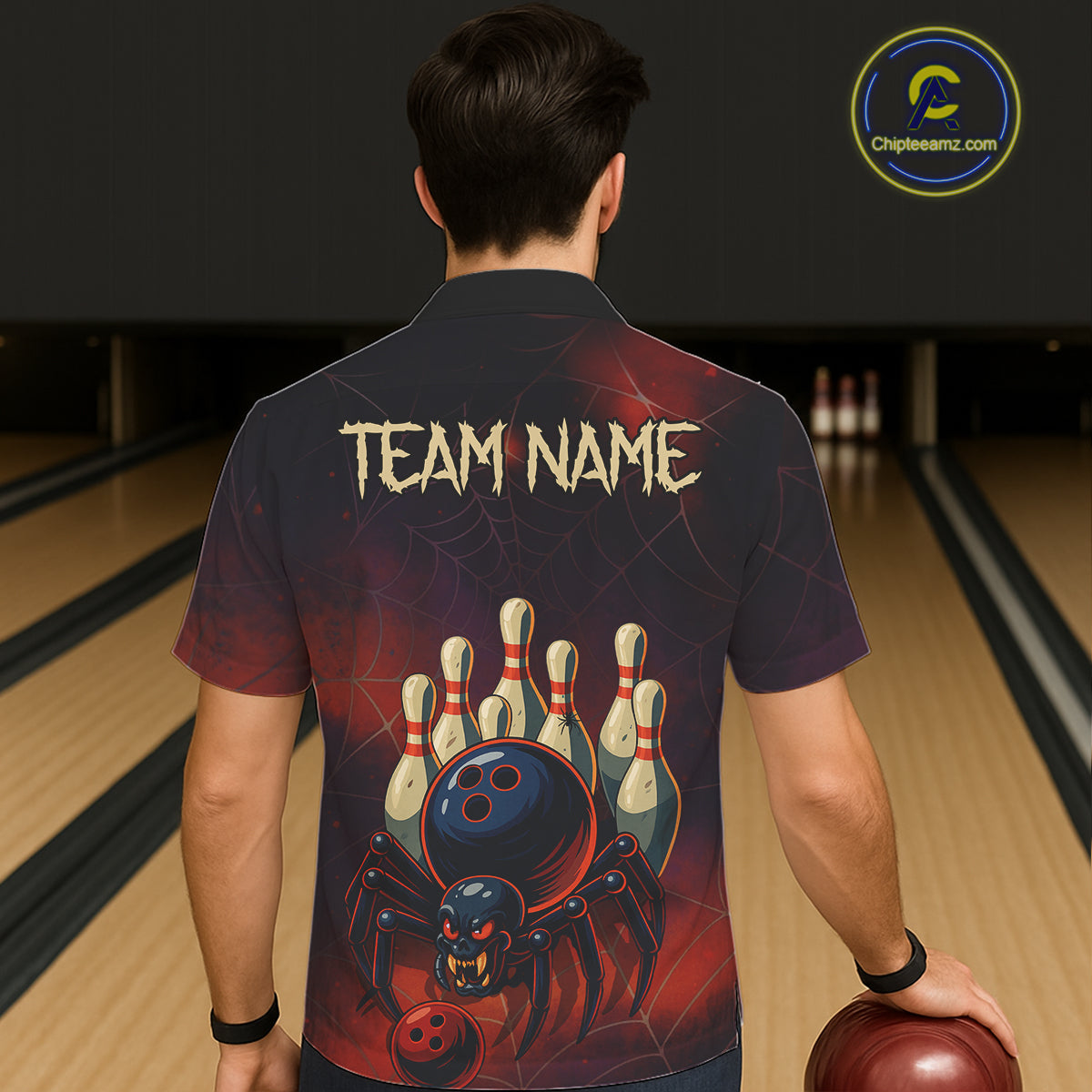 Personalized Funny Angry Spider Bowling Team Hawaiian Shirt, Spider Bowling Button up shirt NQS11204