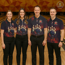 Load image into Gallery viewer, Personalized Funny Angry Spider Bowling Team Polo, 1/4 Zip Shirts For Men, Spider Bowling Jerseys NQS11204
