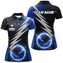 Load image into Gallery viewer, Womens golf polo shirts custom blue lightning thunder golf ball clothes, personalized golf gifts NQS8005