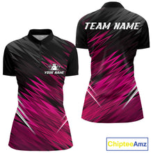 Load image into Gallery viewer, Pink and Black Bowling Shirts For Women Custom Name and Team name  Bowling Jerseys Bowlers Outfit NQS11001