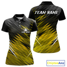 Load image into Gallery viewer, Yellow and Black Bowling Shirts For Women Custom Name and Team name  Bowling Jerseys Bowlers Outfit NQS11003
