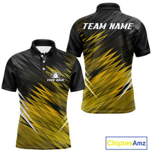 Load image into Gallery viewer, Yellow and Black Bowling Shirts For Men Custom Name and Team name  Bowling Jerseys Bowlers Outfit NQS11003