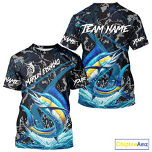 Load image into Gallery viewer, Custom Marlin Fishing Camo Long Sleeve Fishing Shirts, Personalized Marlin Fishing Team Jersey NQS10844