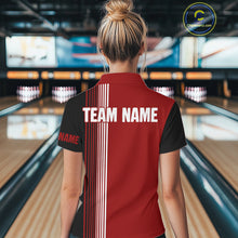 Load image into Gallery viewer, Retro Black &amp; Red Christmas Santa Bowling shirts For Women custom bowling team jerseys Bowler Outfits NQS11011