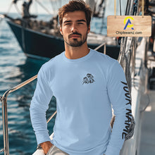 Load image into Gallery viewer, Personalized offshore Fishing jerseys, Mahi mahi, Wahoo, Tuna tournament fishing shirts | Light Blue NQS11218