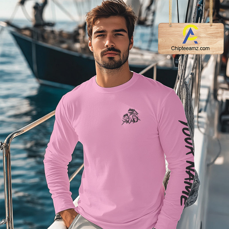 Personalized offshore Fishing jerseys, Mahi mahi, Wahoo, Tuna tournament fishing shirts | Light Pink NQS11220