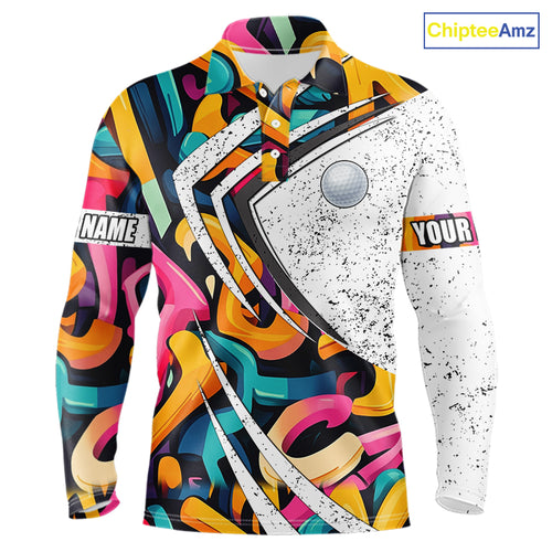 Mens golf polo shirts colorful pattern custom team golf shirts, golf tops for men NQS10088