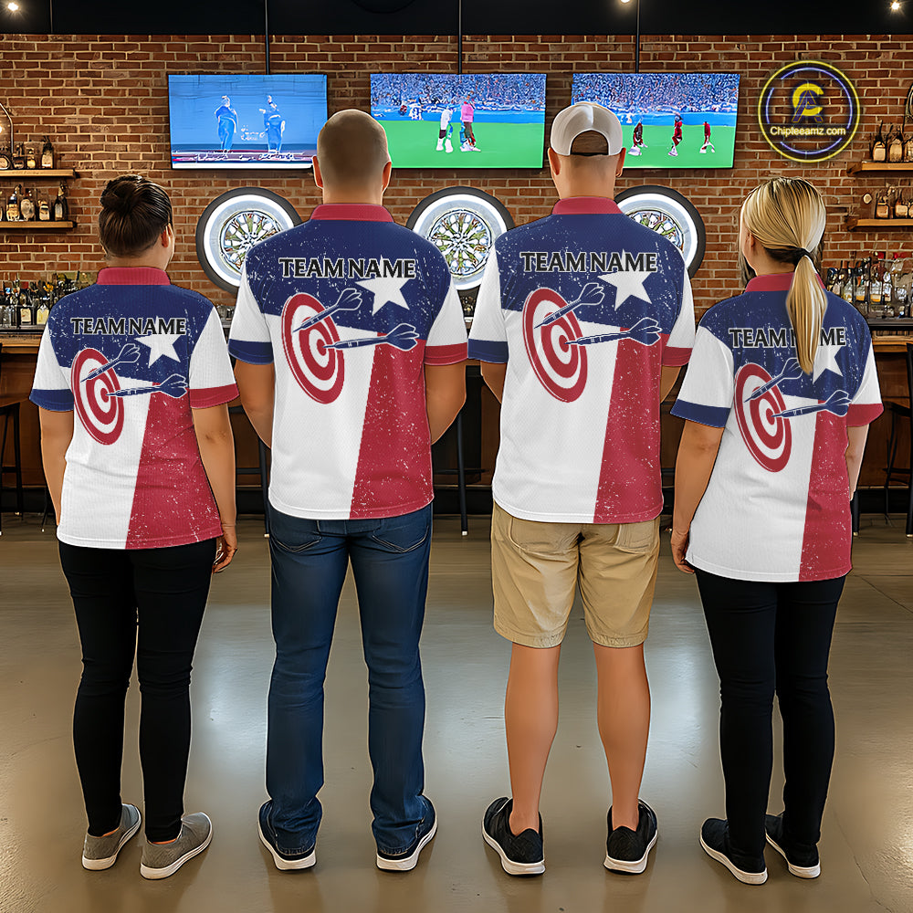 Grunge Texas Flag Men Darts Shirts Custom patriotic Texas Team Darts Jersey, Darts Clothes NQS11241