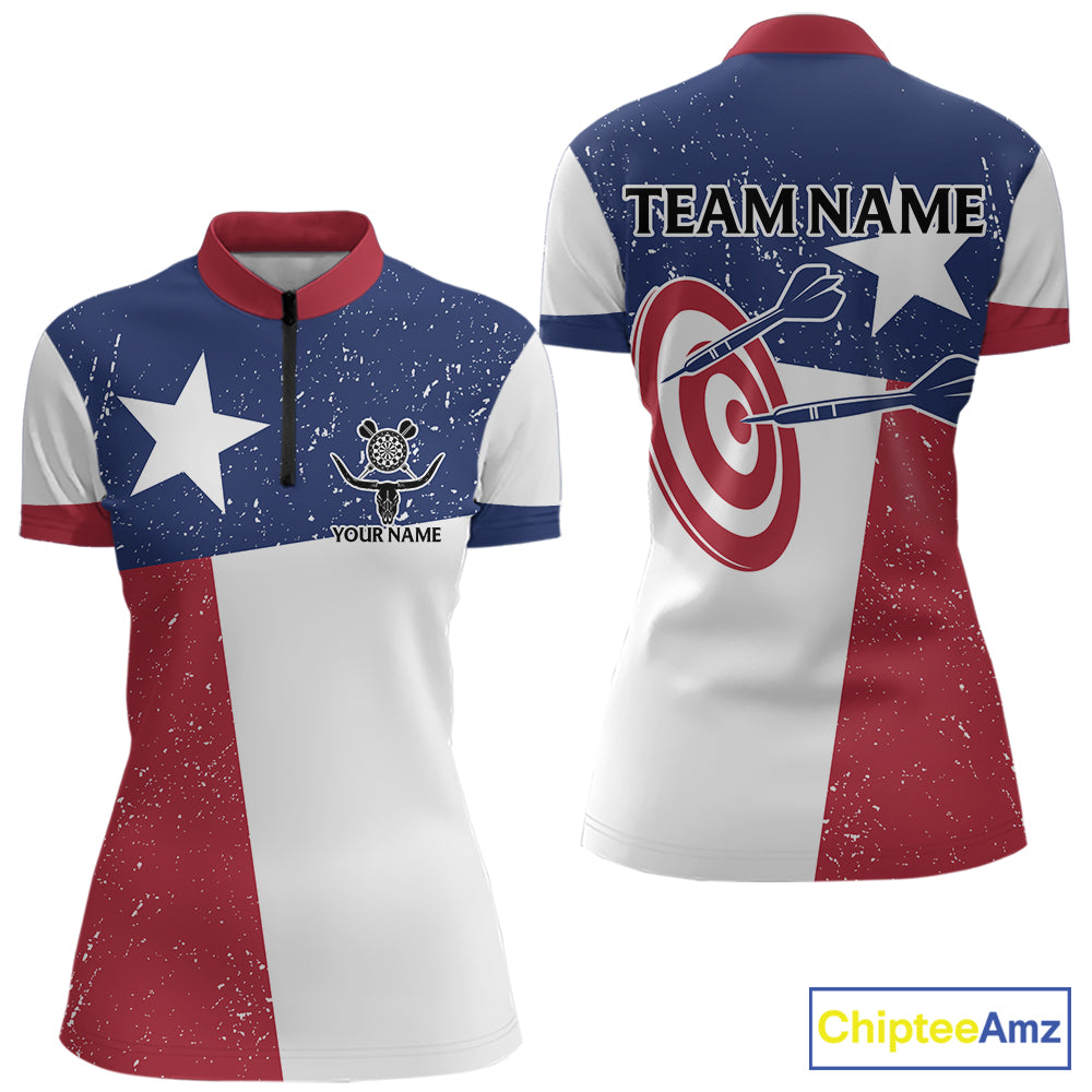 Grunge Texas Flag Women Darts Shirts Custom patriotic Texas Team Darts Jersey, Darts Clothes NQS11241