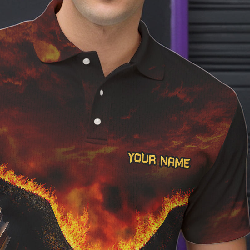 Personalized Flame Eagle Custom Bowling Team Shirts For Mens, Fire Eagle Bowling League Jersey NQS9512