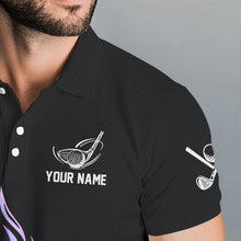 Load image into Gallery viewer, Hologram Flame Golf ball Polo Shirts For Men Custom Golf Team Shirts Golfer Outfit NQS9674