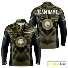 Load image into Gallery viewer, Black green camo Golf Polo shirts For Men Custom golf outfit men, personalized golf gifts NQS11051