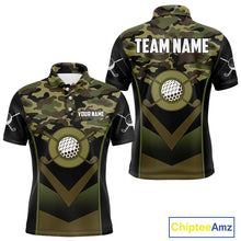 Load image into Gallery viewer, Black green camo Golf Polo shirts For Men Custom golf outfit men, personalized golf gifts NQS11051