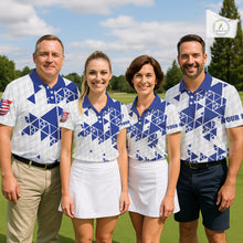 Load image into Gallery viewer, Funny Women golf polo shirts Blue and white custom I was one under today, under a tree, bush, water NQS11636