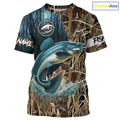 Catfish Fishing Customize Name 3D All Over Printed Shirts For Men, women, kid Personalized Fishing Gift NQS285
