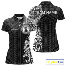 Load image into Gallery viewer, Black and White Tribal pattern Women Bowling Shirts Custom Bowling outfit ladies Team bowling jerseys NQS10648