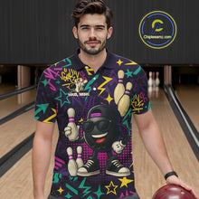 Load image into Gallery viewer, Funny Bowling shirts for Men custom purple graffiti pattern bowling team jerseys, gift for bowlers NQS10271