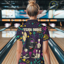 Load image into Gallery viewer, Funny Bowling shirts for Women custom purple graffiti pattern bowling team jerseys, gift for bowlers NQS10271