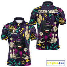 Load image into Gallery viewer, Funny Bowling shirts for Men custom purple graffiti pattern bowling team jerseys, gift for bowlers NQS10271